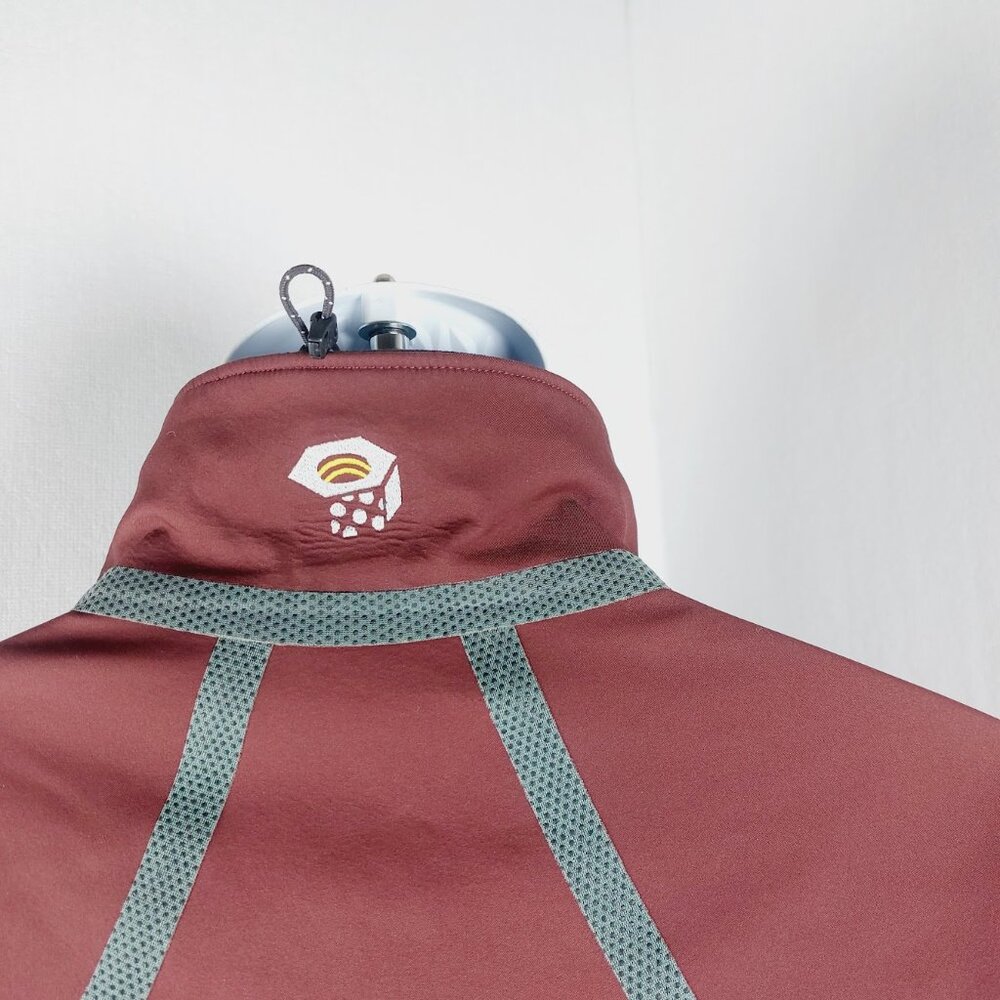 Mountain Hardwear Men's Maroon Grey Conduit Soft Shell Windbreaker Jacket Size L - Picture 6 of 13